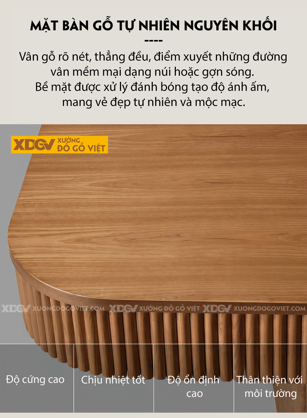 Bàn Ăn Tròn Phòng Bếp Gỗ Sồi Mỹ Chân Trụ Nan Dọc Nghệ Thuật