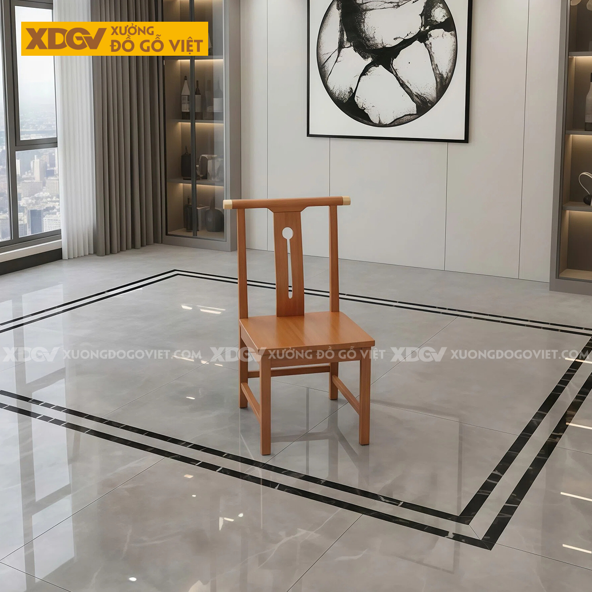 Bàn Ghế Ăn Gỗ Gõ 6 Ghế Phong Cách Trung Hoa Thanh Lịch