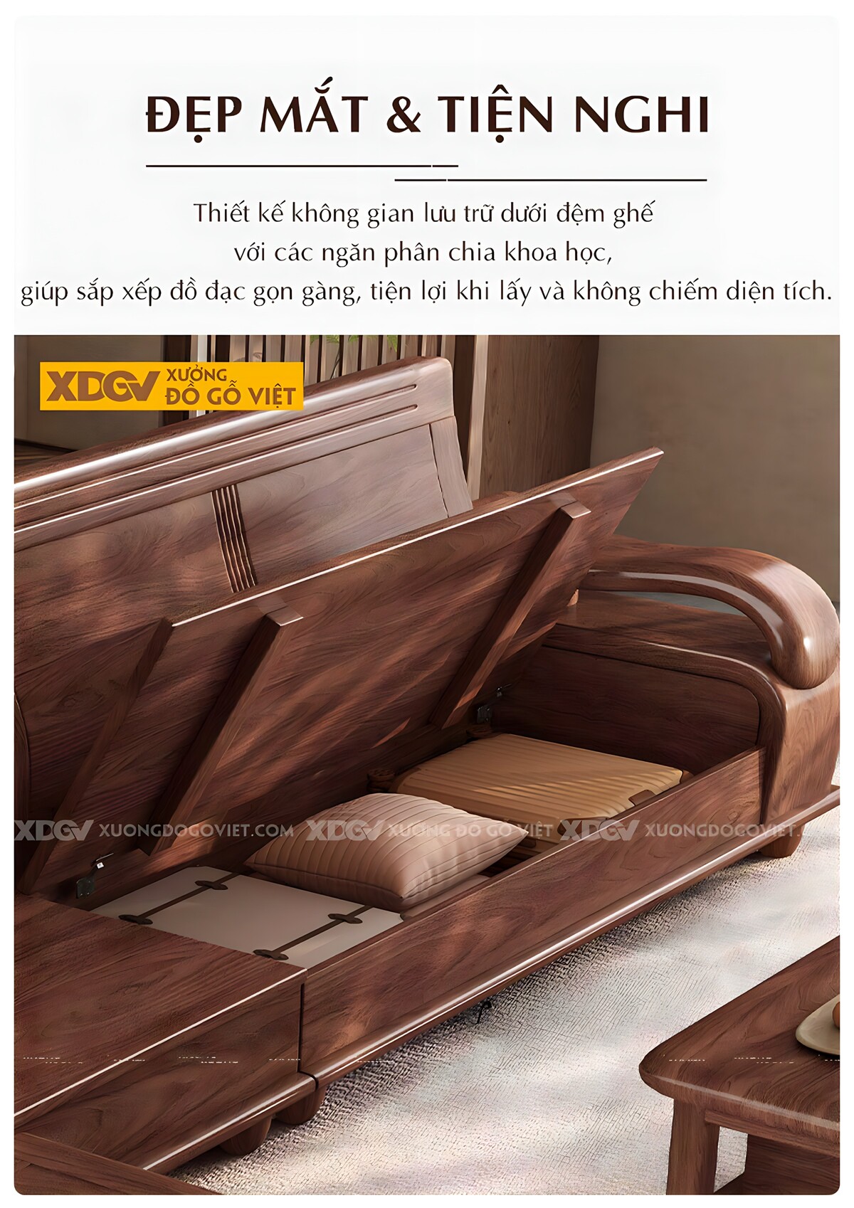 Bàn Ghế Gỗ Óc Chó Cao Cấp Tay Cuộn Vân Long