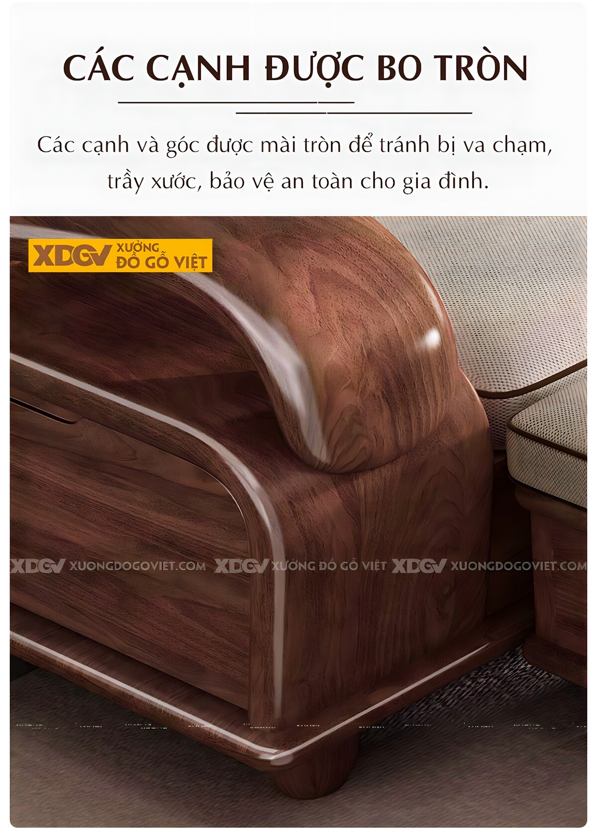 Bàn Ghế Gỗ Óc Chó Cao Cấp Tay Cuộn Vân Long