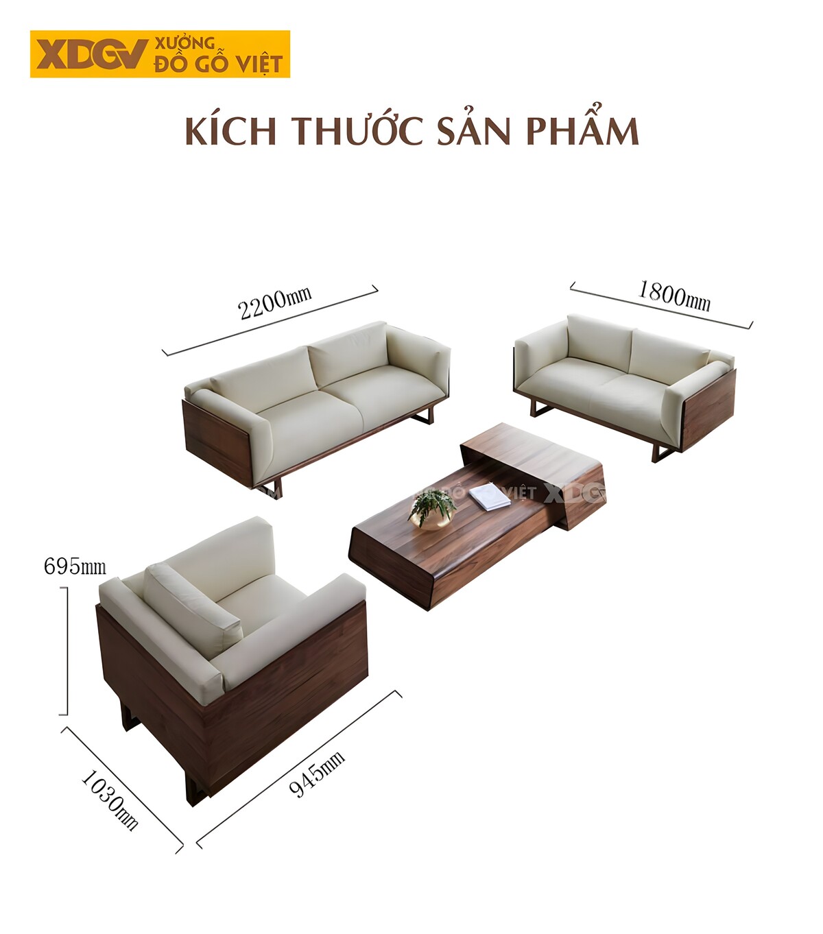 Bàn Ghế Gỗ Óc Chó Phòng Khách Bọc Da Kiểu Ý