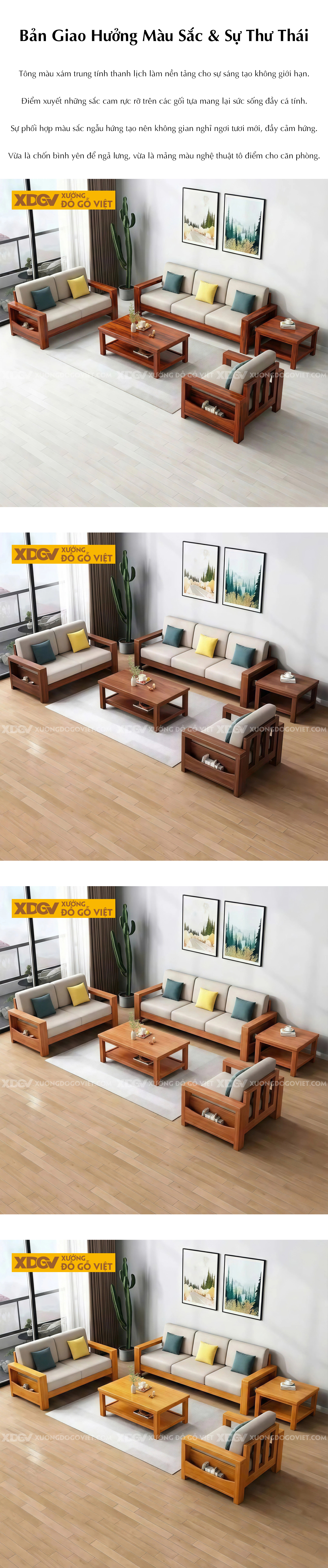 Bàn Ghế Sofa Gỗ Gõ Đỏ Tựa Nan Kiểu Dáng Vuông Vắn Mạnh Mẽ