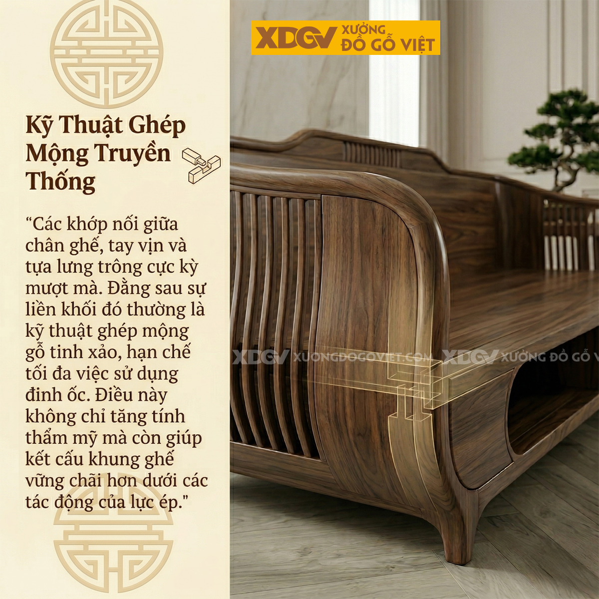 Bàn Ghế Sofa Hiện Đại Gỗ Óc Chó Dáng Thuyền Bo Cong Mềm Mại