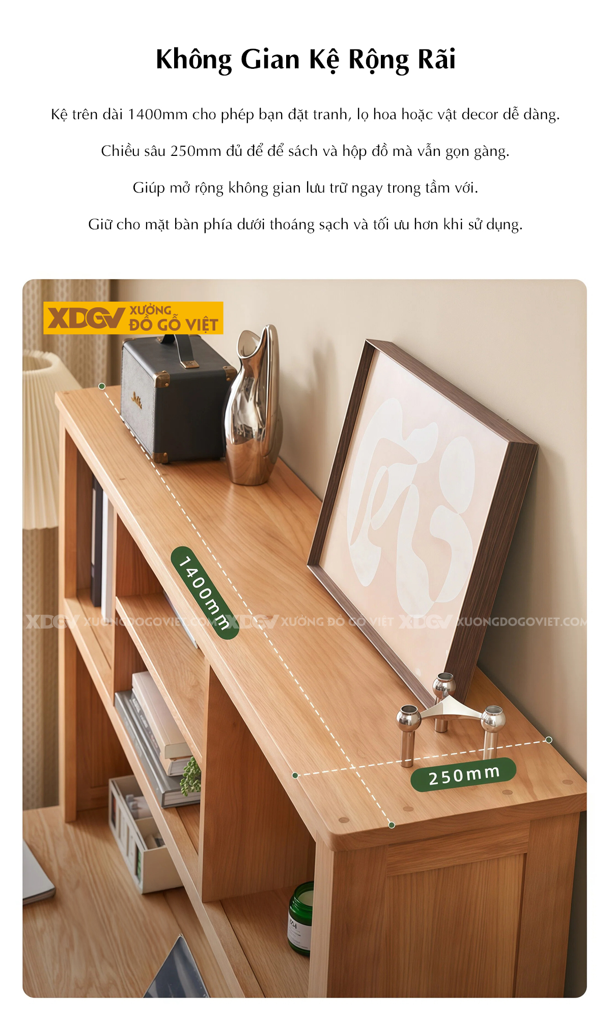 Bàn Học Và Làm Việc Gỗ Sồi Mỹ Phong Cách Bắc Âu Tối Giản