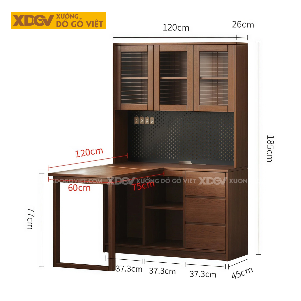 Bàn Làm Việc Gỗ Sồi Đa Năng Hình Chữ L Tối Ưu Diện Tích