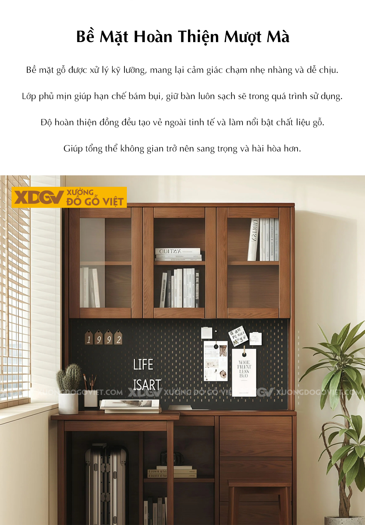 Bàn Làm Việc Gỗ Sồi Đa Năng Hình Chữ L Tối Ưu Diện Tích