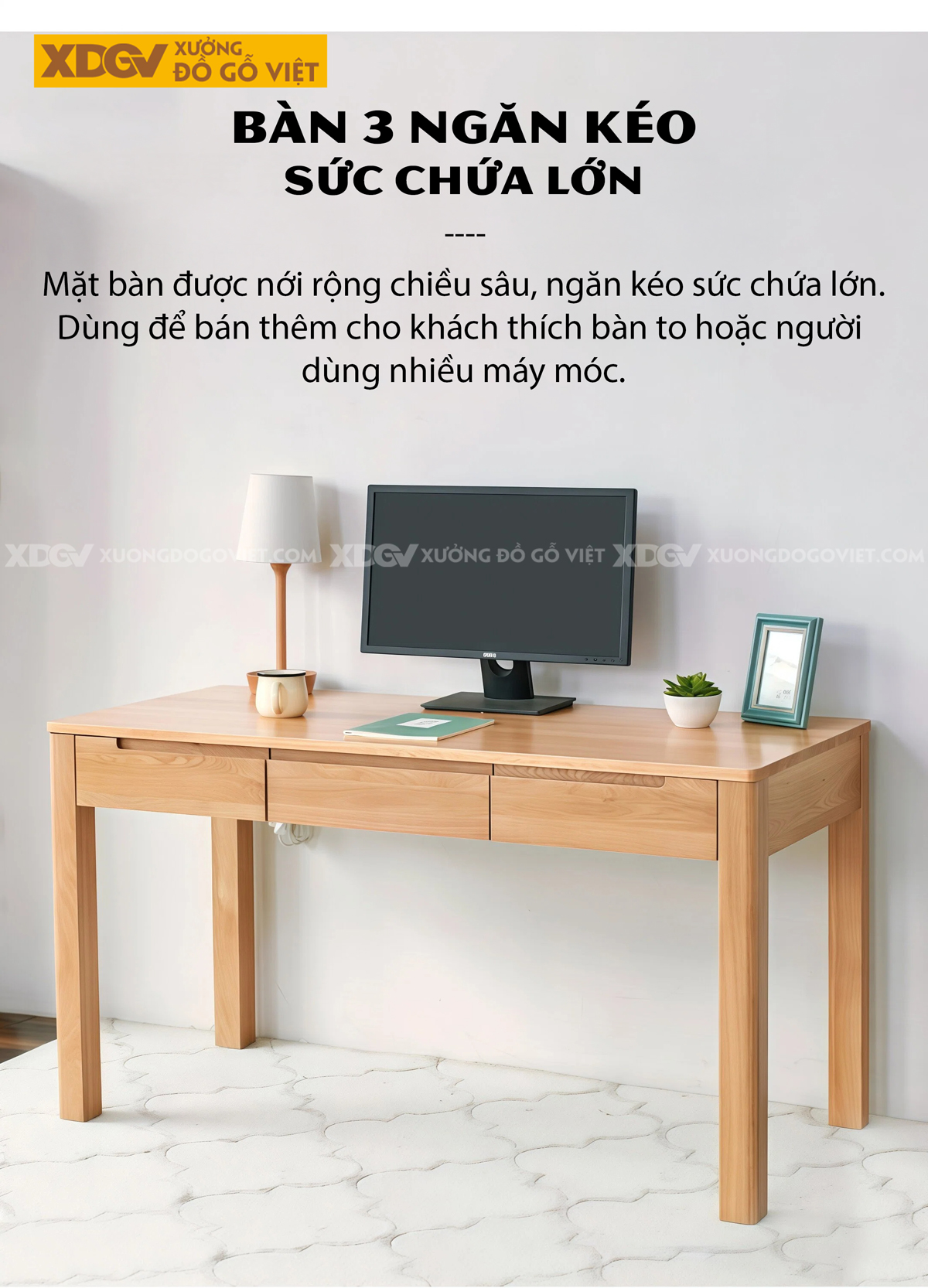 Bàn Làm Việc Gỗ Sồi X2150
