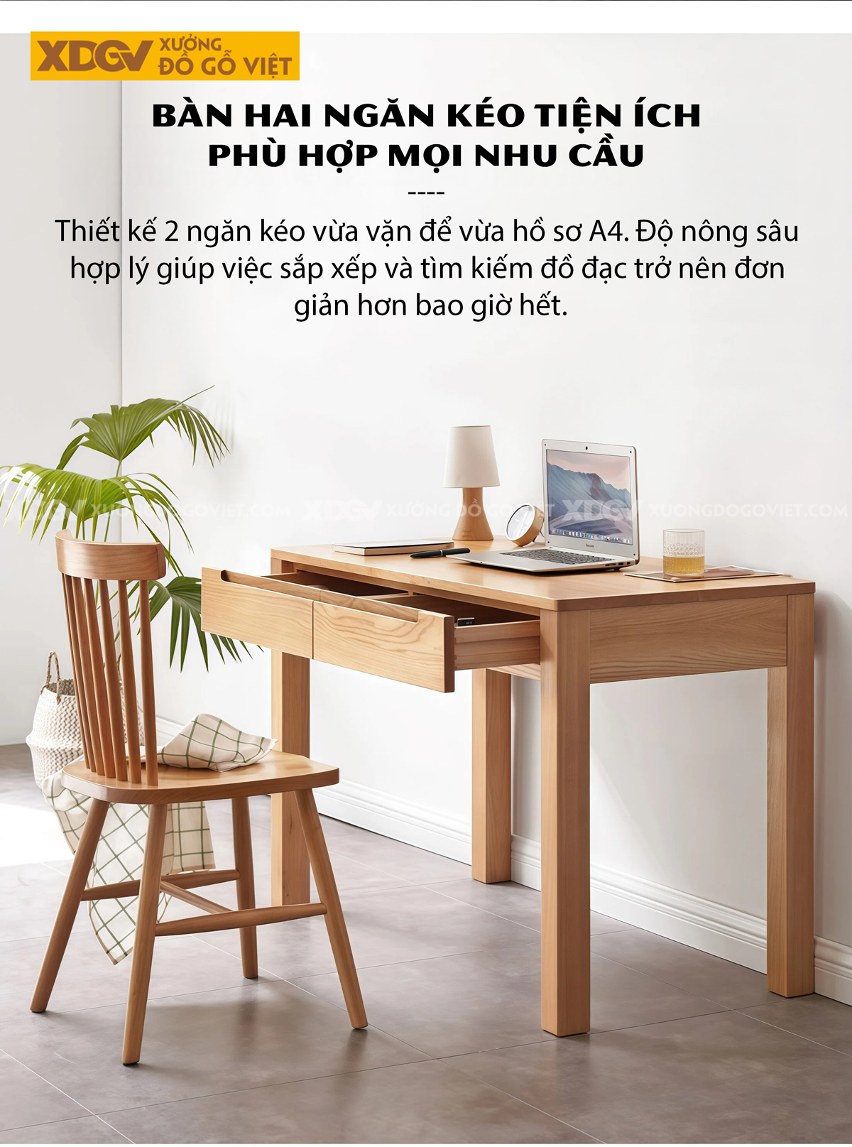 Bàn Làm Việc Gỗ Sồi X2150