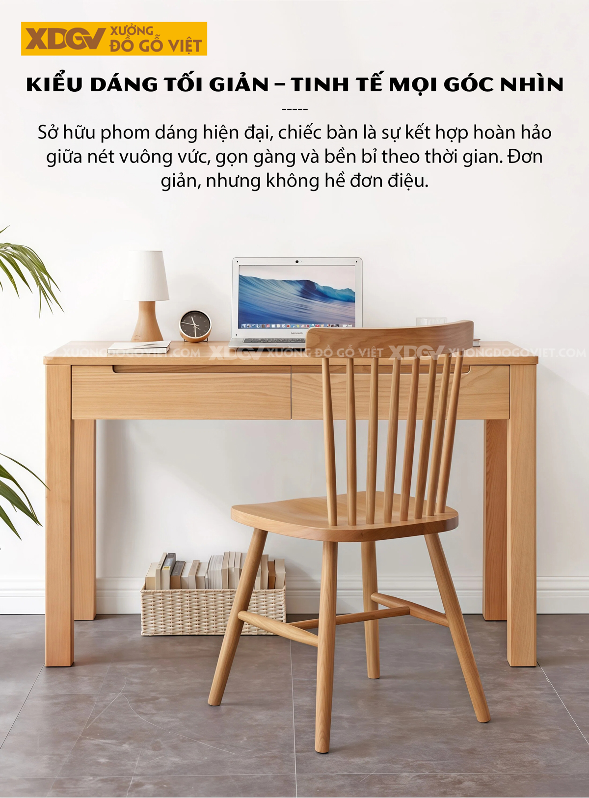 Bàn Làm Việc Gỗ Sồi X2150