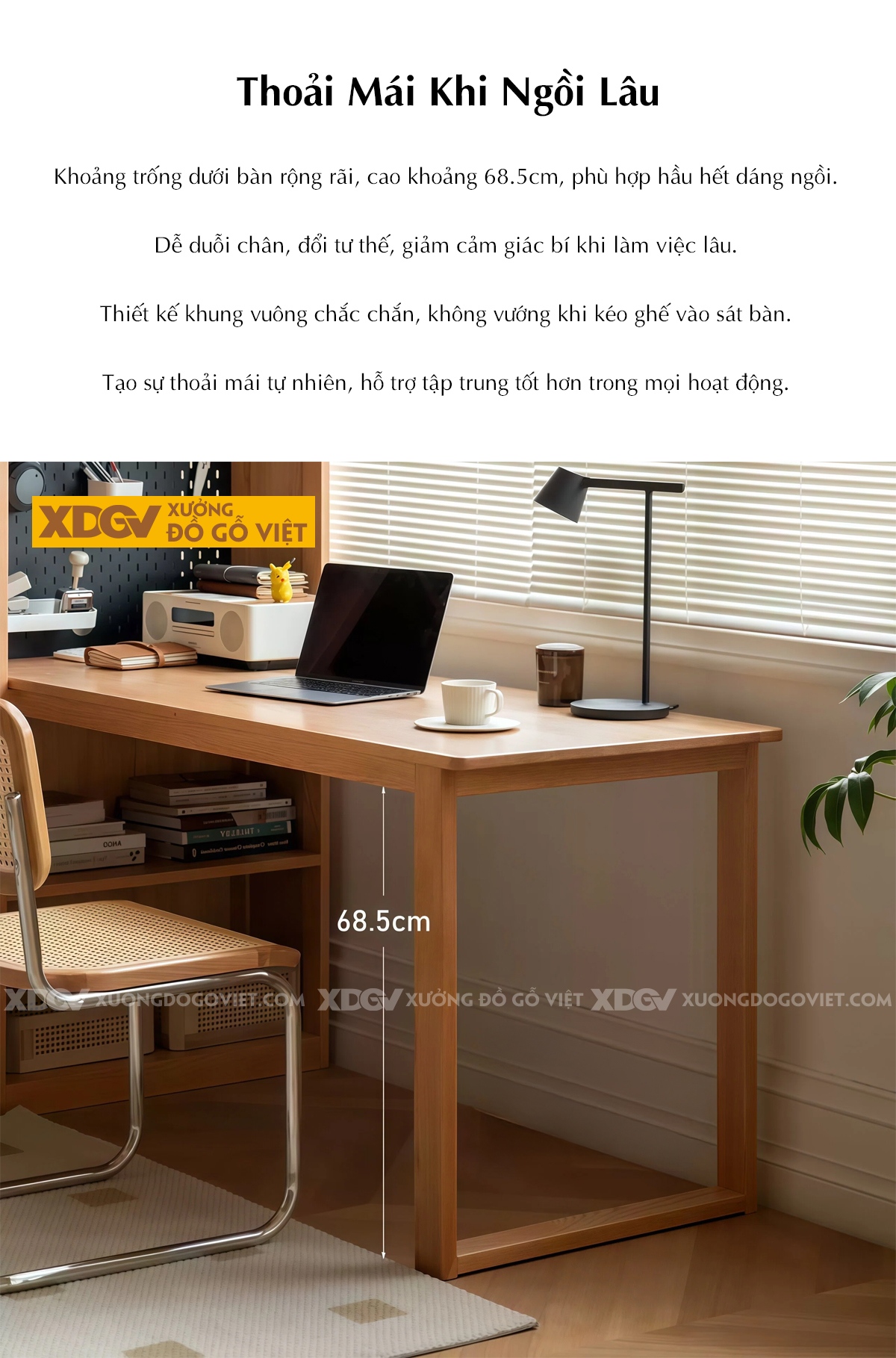 Bàn Làm Việc Gỗ Sồi X7525