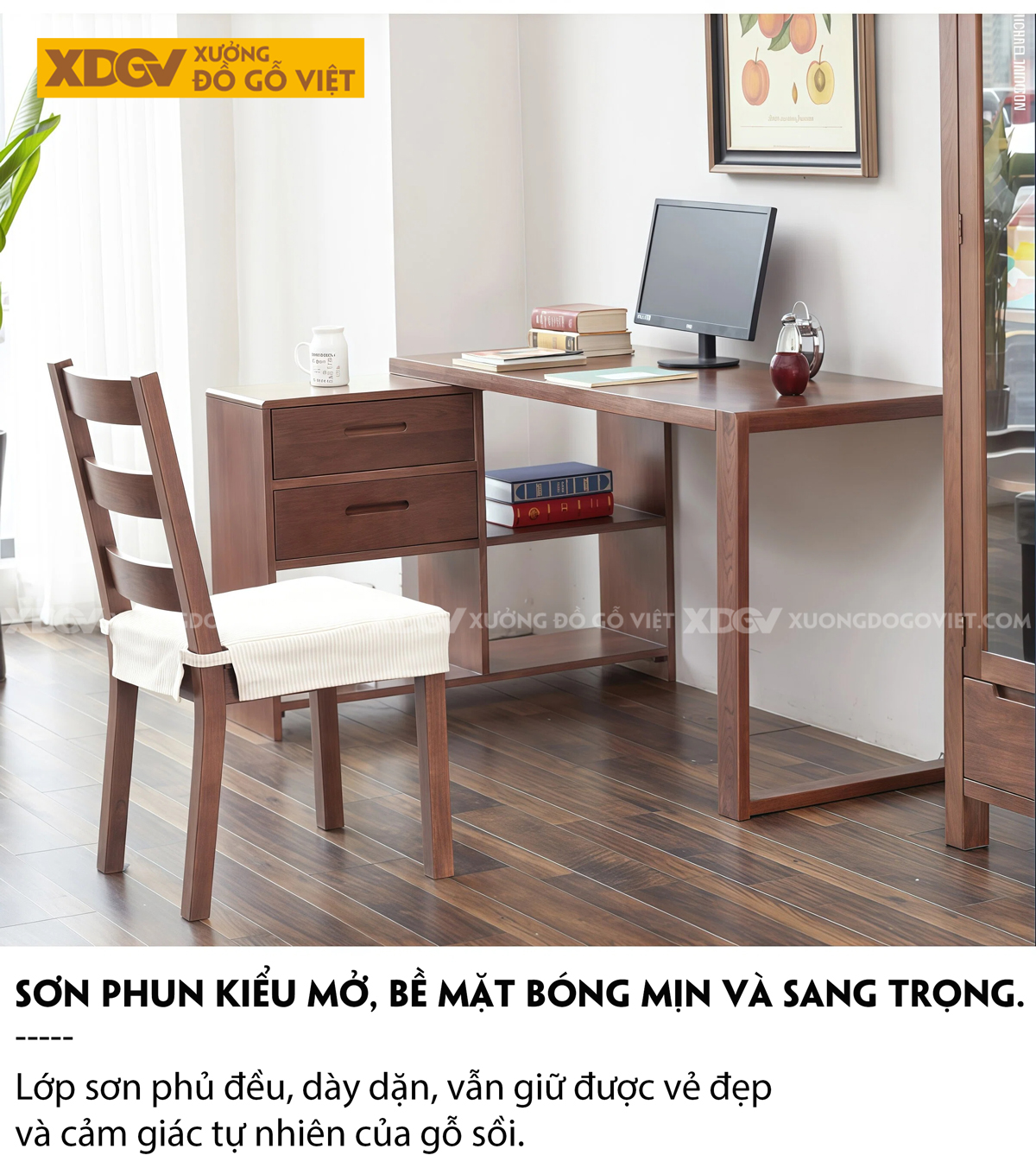 Bàn Làm Việc Kết Hợp Tủ Sách Góc L Tiết Kiệm Không Gian