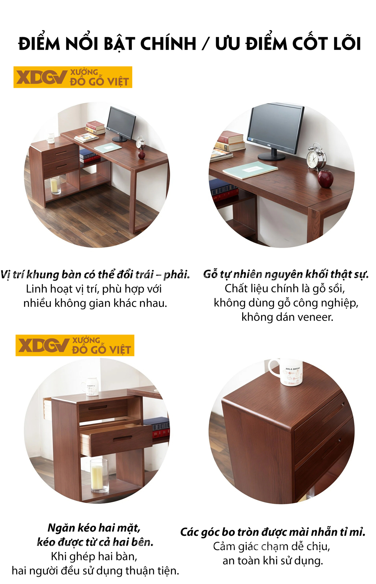 Bàn Làm Việc Kết Hợp Tủ Sách Góc L Tiết Kiệm Không Gian