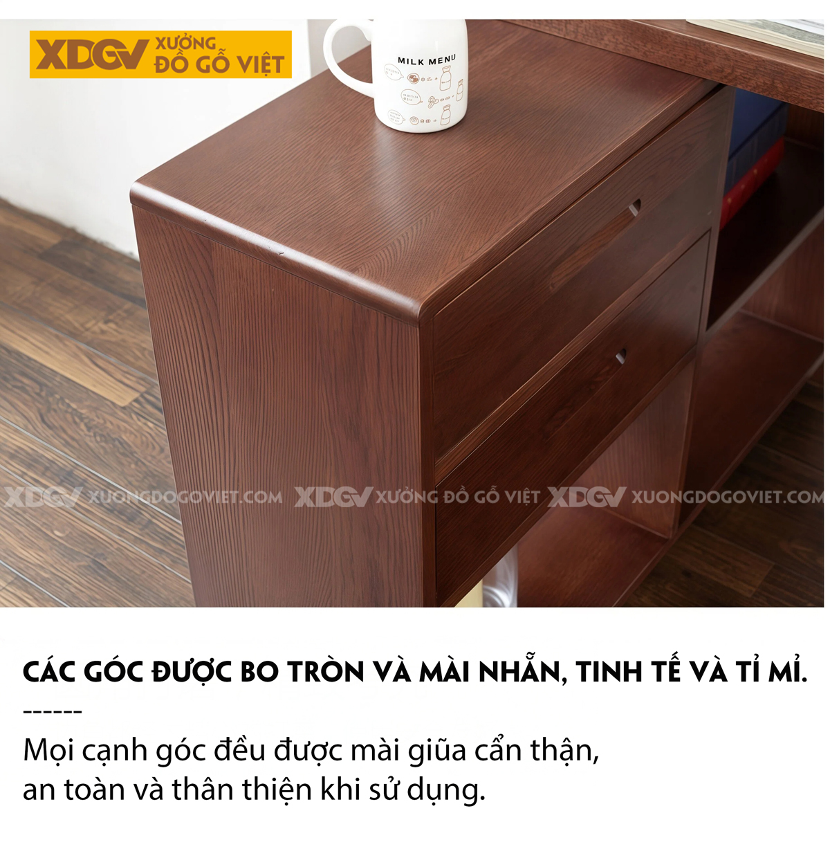 Bàn Làm Việc Kết Hợp Tủ Sách Góc L Tiết Kiệm Không Gian