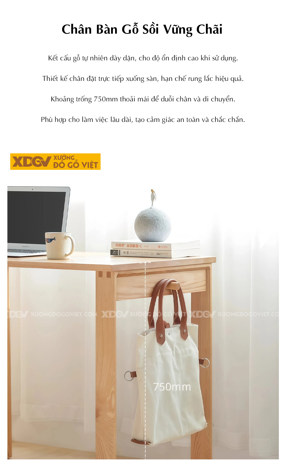 Bàn Làm Việc Sồi Mỹ Tích Hợp Hộc Kéo Đa Năng Tiện Lợi