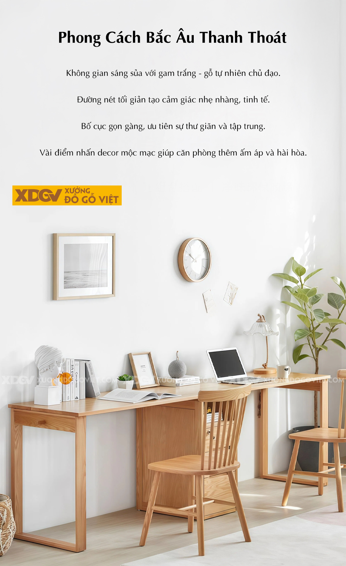 Bàn Làm Việc Sồi Mỹ Tích Hợp Hộc Kéo Đa Năng Tiện Lợi