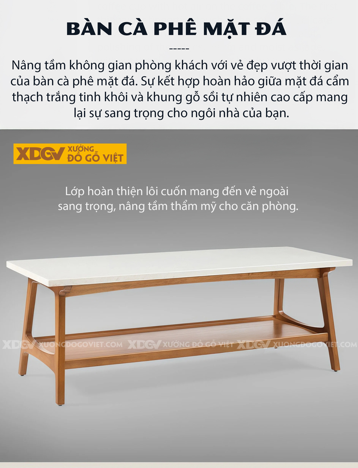Bàn Sofa Phòng Khách Gỗ Sồi Kiểu Chân Vát Hình Khối Hiện Đại