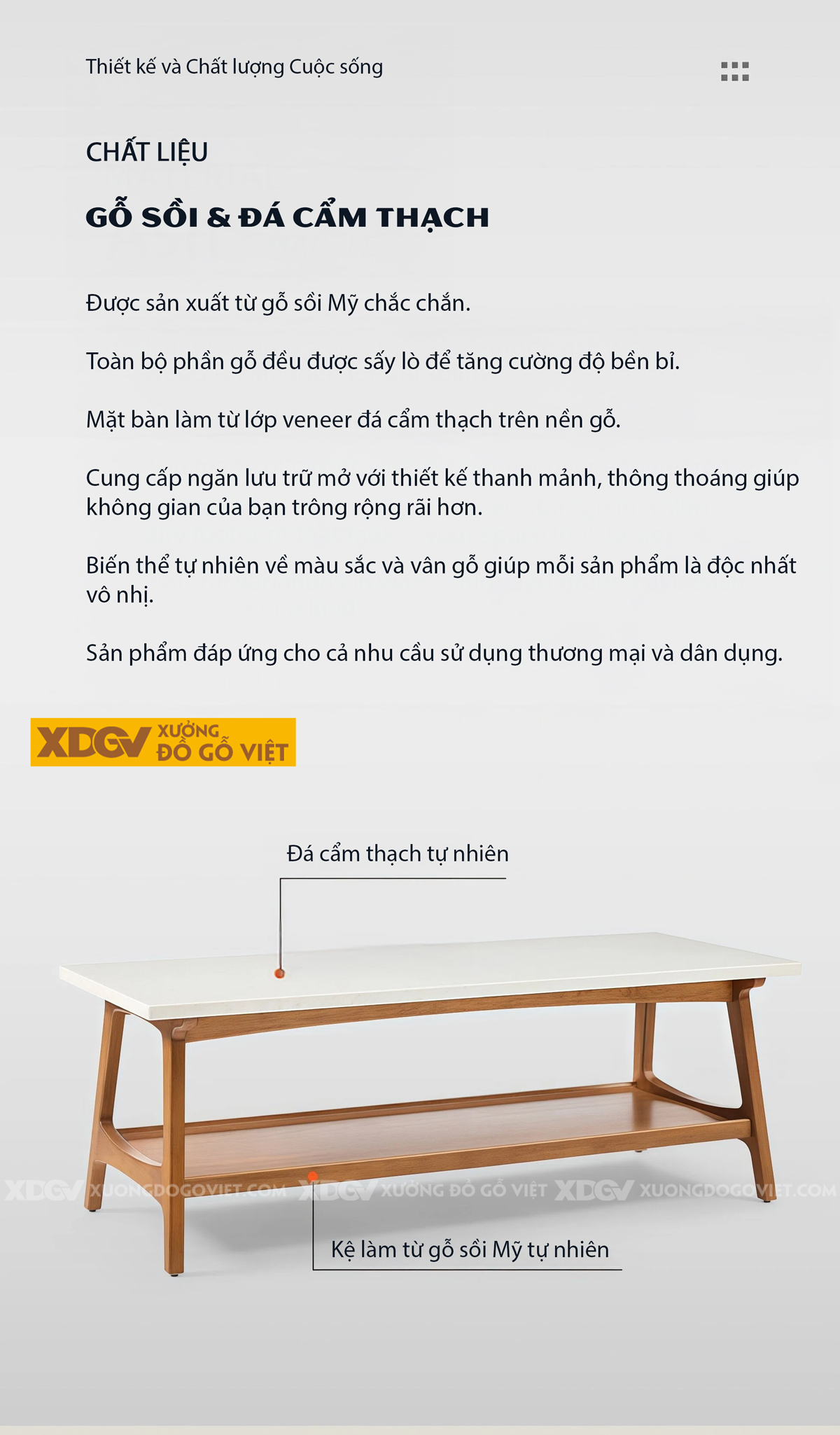 Bàn Sofa Phòng Khách Gỗ Sồi Kiểu Chân Vát Hình Khối Hiện Đại