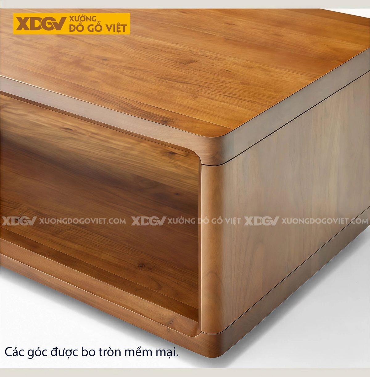 Bàn Trà Phòng Khách Hiện Đại Sofa Gỗ Sồi Dáng Vuông Chân Bệt