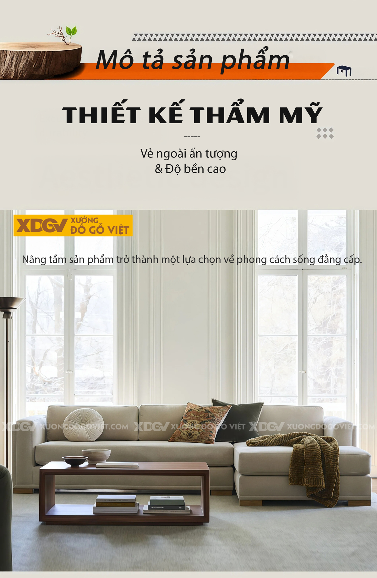 Bàn Trà Phòng Khách Hiện Đại Sofa Gỗ Sồi Dáng Vuông Chân Bệt