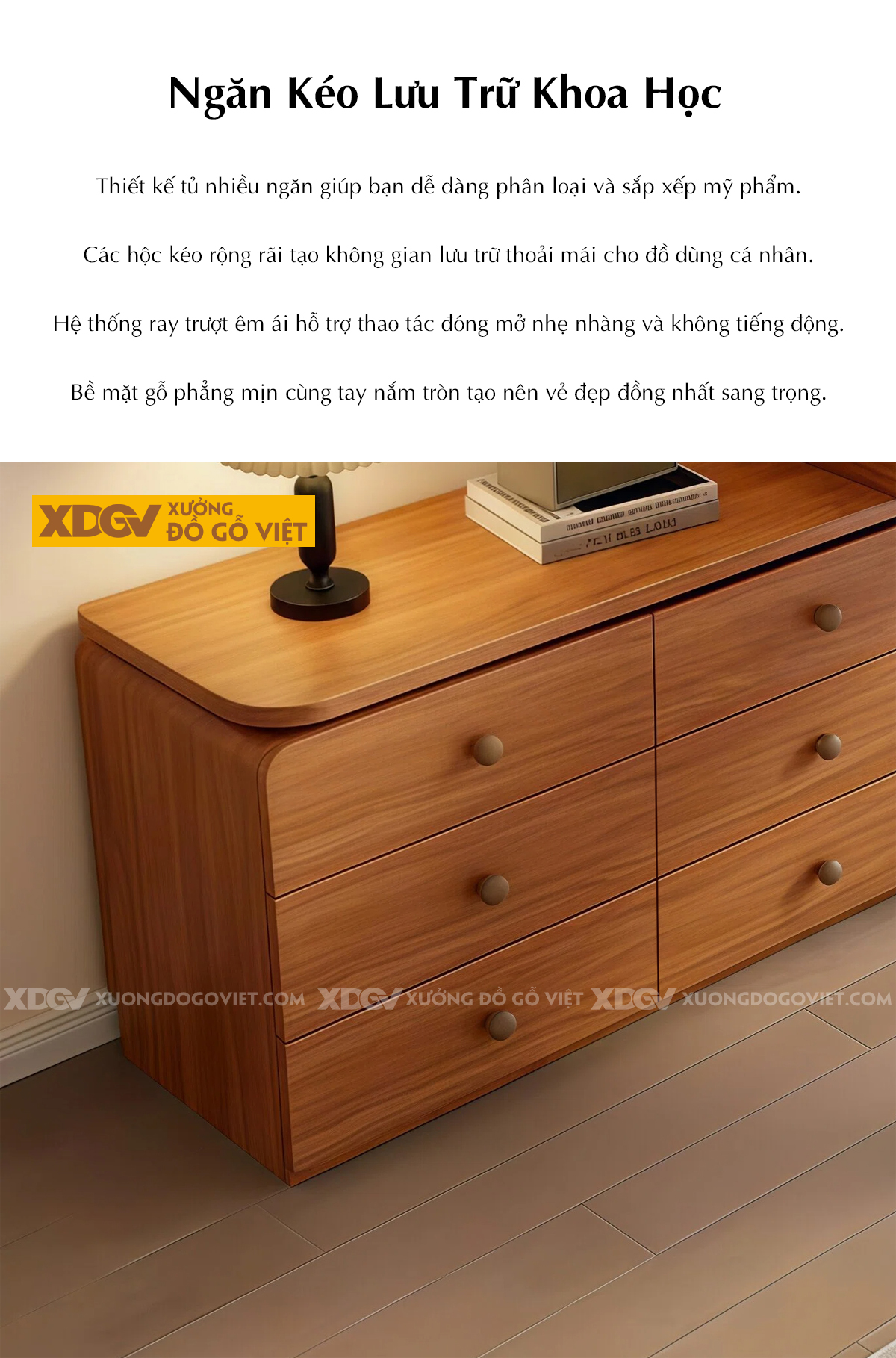 Bàn Trang Điểm Phòng Ngủ Gỗ Gõ Đỏ Phối Tủ Chân Tròn Độc Đáo