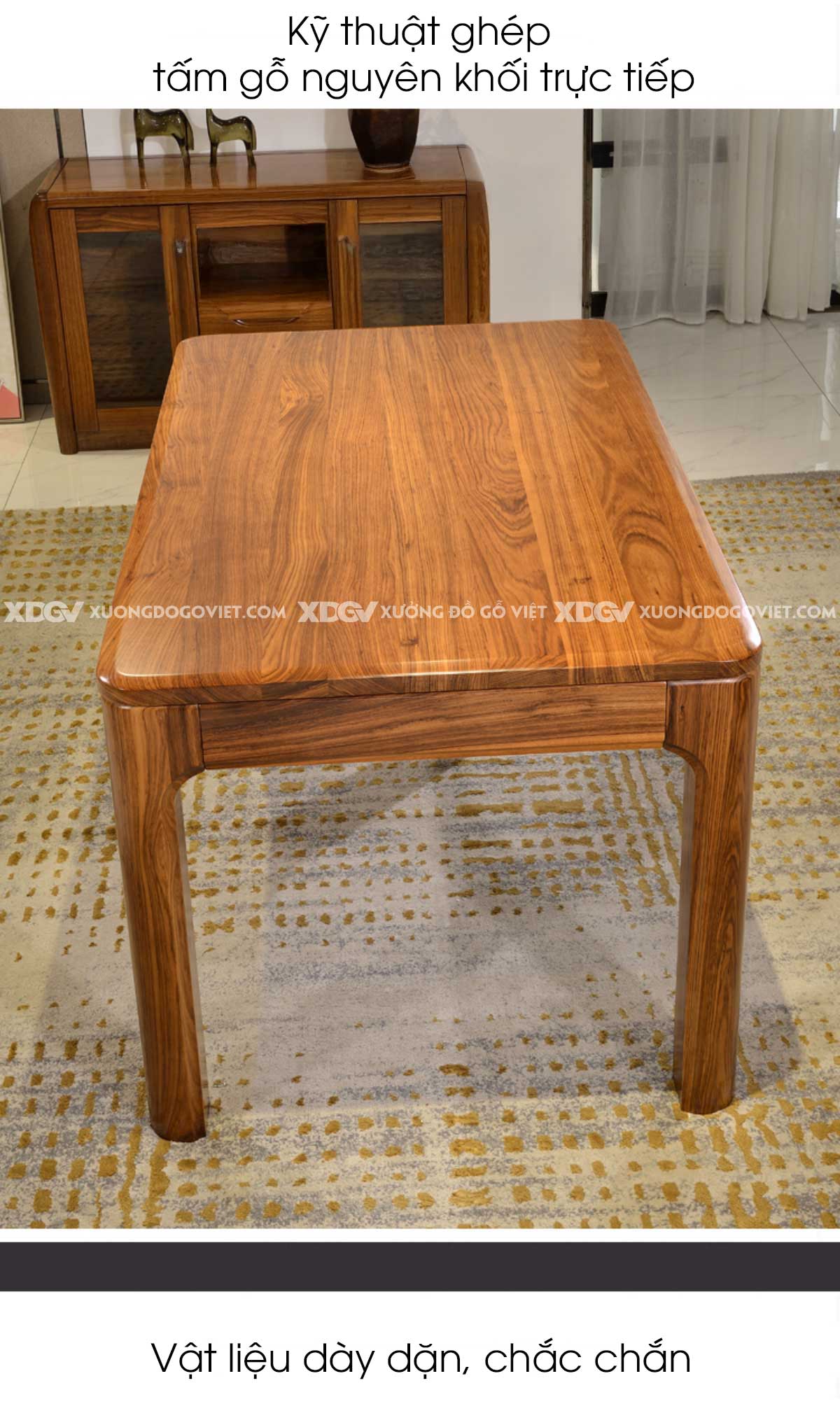 Bộ Bàn Ăn 6 Ghế Gỗ Gõ Đỏ Hiện Đại Cổ Điển Công Thái Học