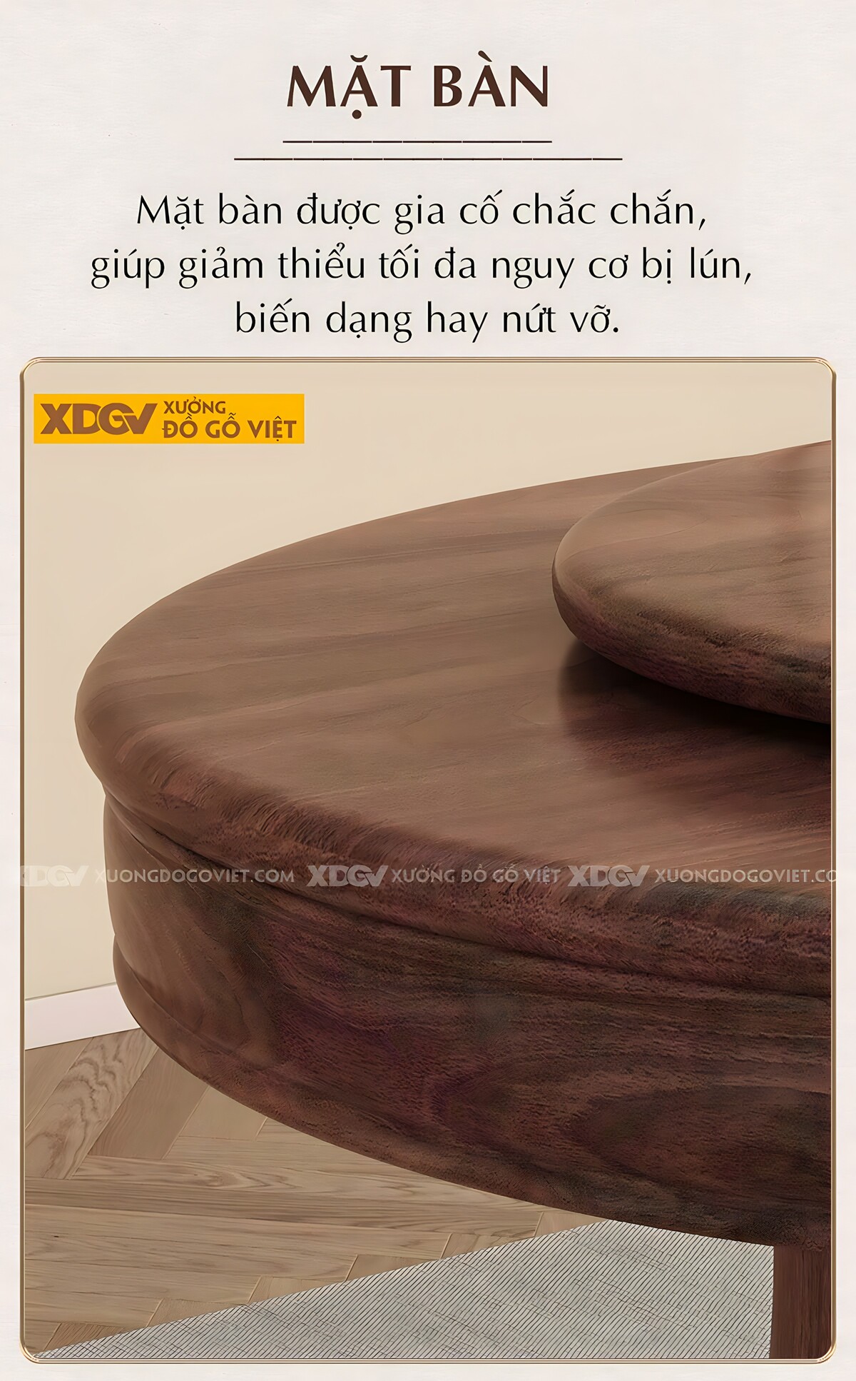 Bộ Bàn Ăn 6 Ghế Gỗ Óc Chó Tân Cổ Điển Chân Trụ Có Mâm Xoay