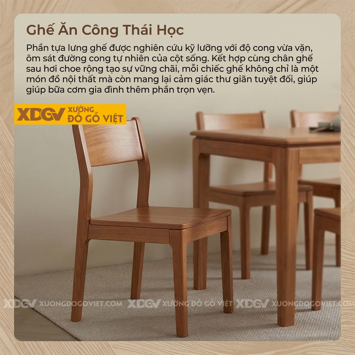 Bộ Bàn Ăn Gỗ Gõ Đỏ 4 Ghế Thiết Kế Đơn Giản Cho Gia Đình