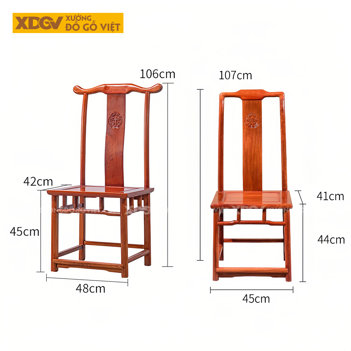 Bộ Bàn Ăn Gỗ Gõ Đỏ 6 Ghế Quan Mạo Dạ Bàn Họa Tiết Linh Chi