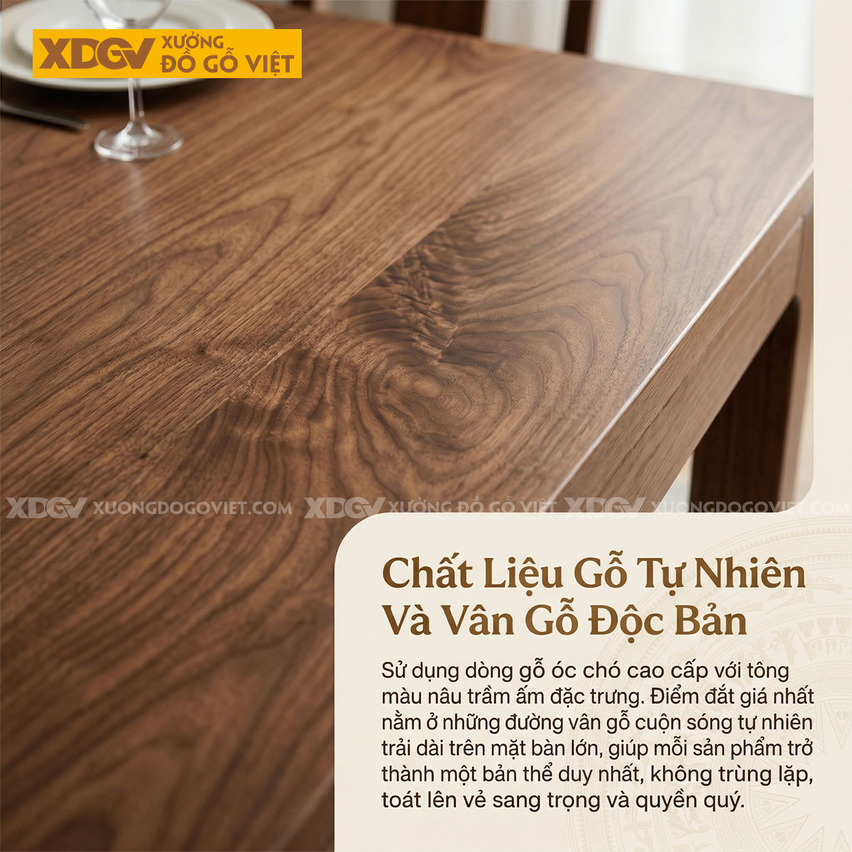 Bộ Bàn Ăn Gỗ Sồi Chân Chữ A Ghế Tựa Lưng Cao Hiện Đại