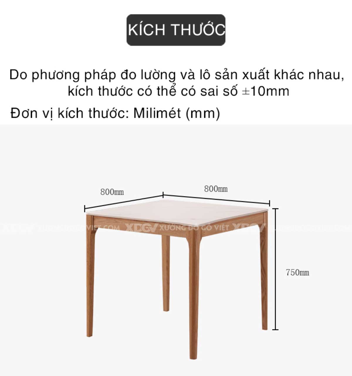 Bộ Bàn Ăn Gỗ Sồi Mặt Đá Vuông Trắng Bắc Âu Ghế Thanh Nan
