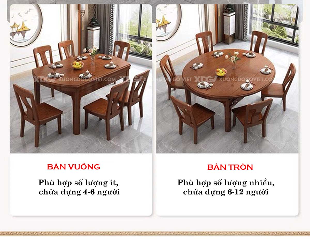 Bộ Bàn Ăn Thông Minh Gỗ Sồi Mỹ Mở Rộng Tròn 4-8 Người