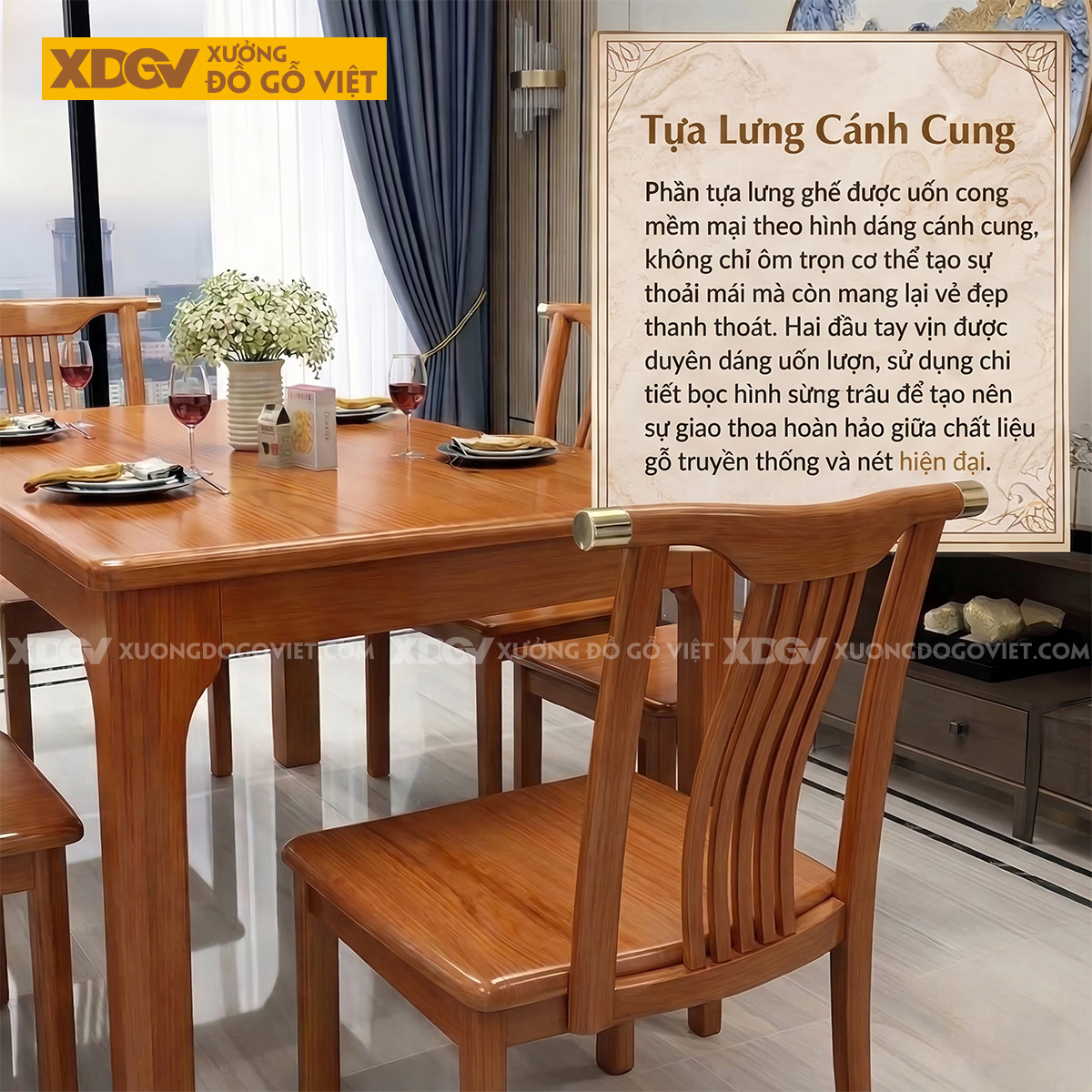 Bộ Bàn Ghế Ăn Gỗ Gõ Đỏ Phong Cách Truyền Thống Á Đông