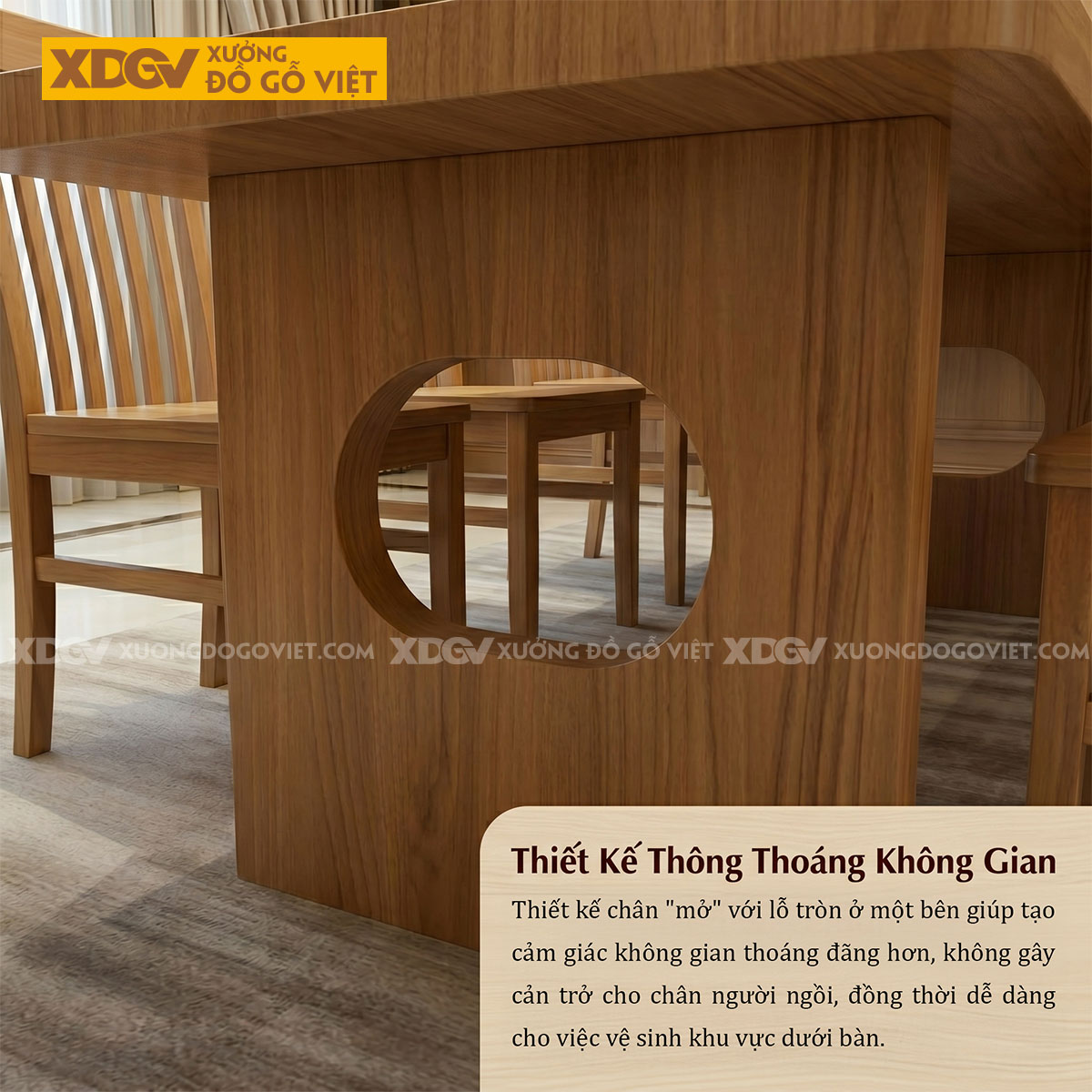 Bộ Bàn Ghế Ăn Gỗ Sồi Mỹ 6 Ghế Kiểu Nhật Tối Giản