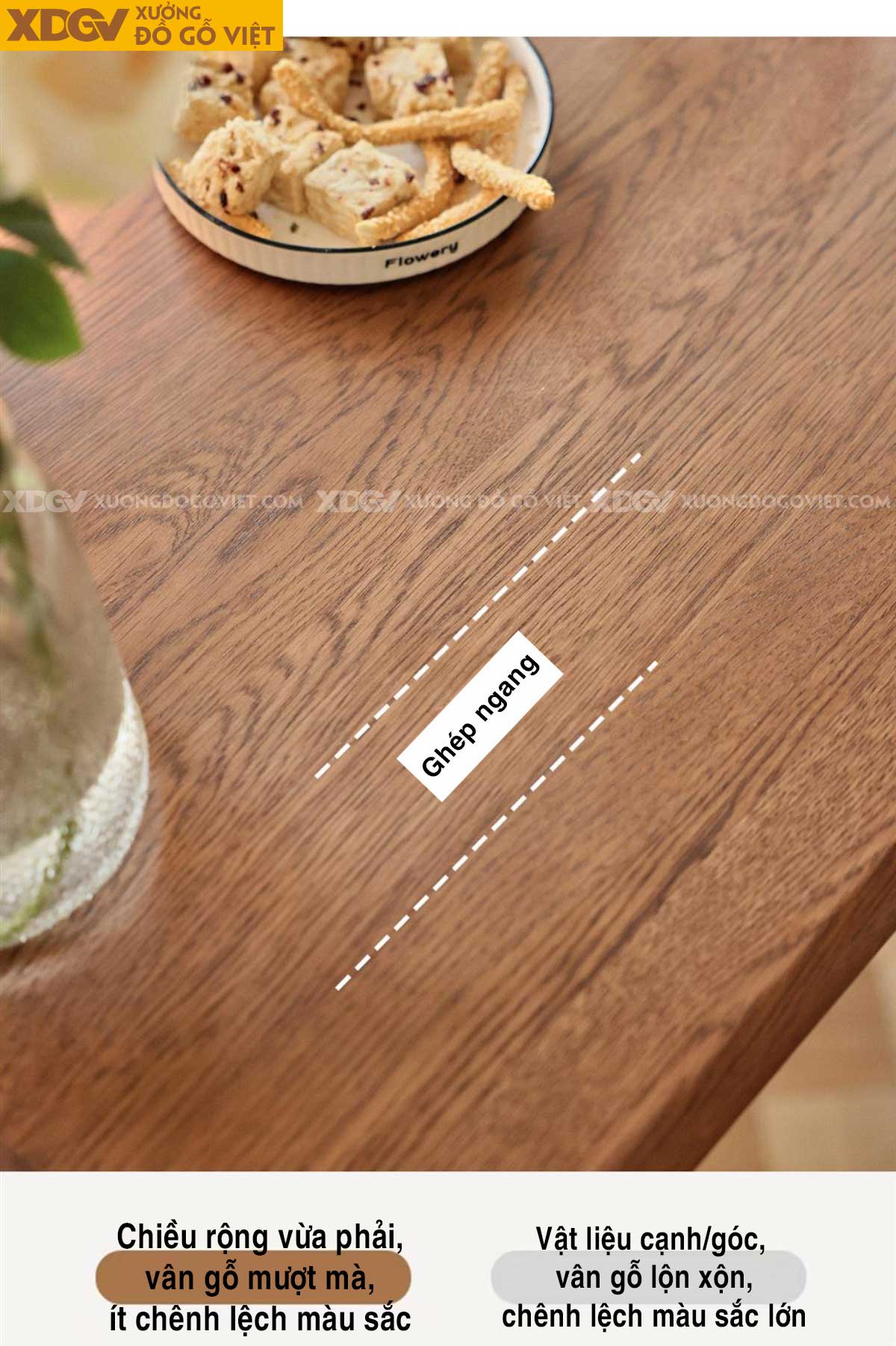 Bộ Bàn Ghế Ăn Gỗ Sồi Vuông 4 Ghế Lưng Nan