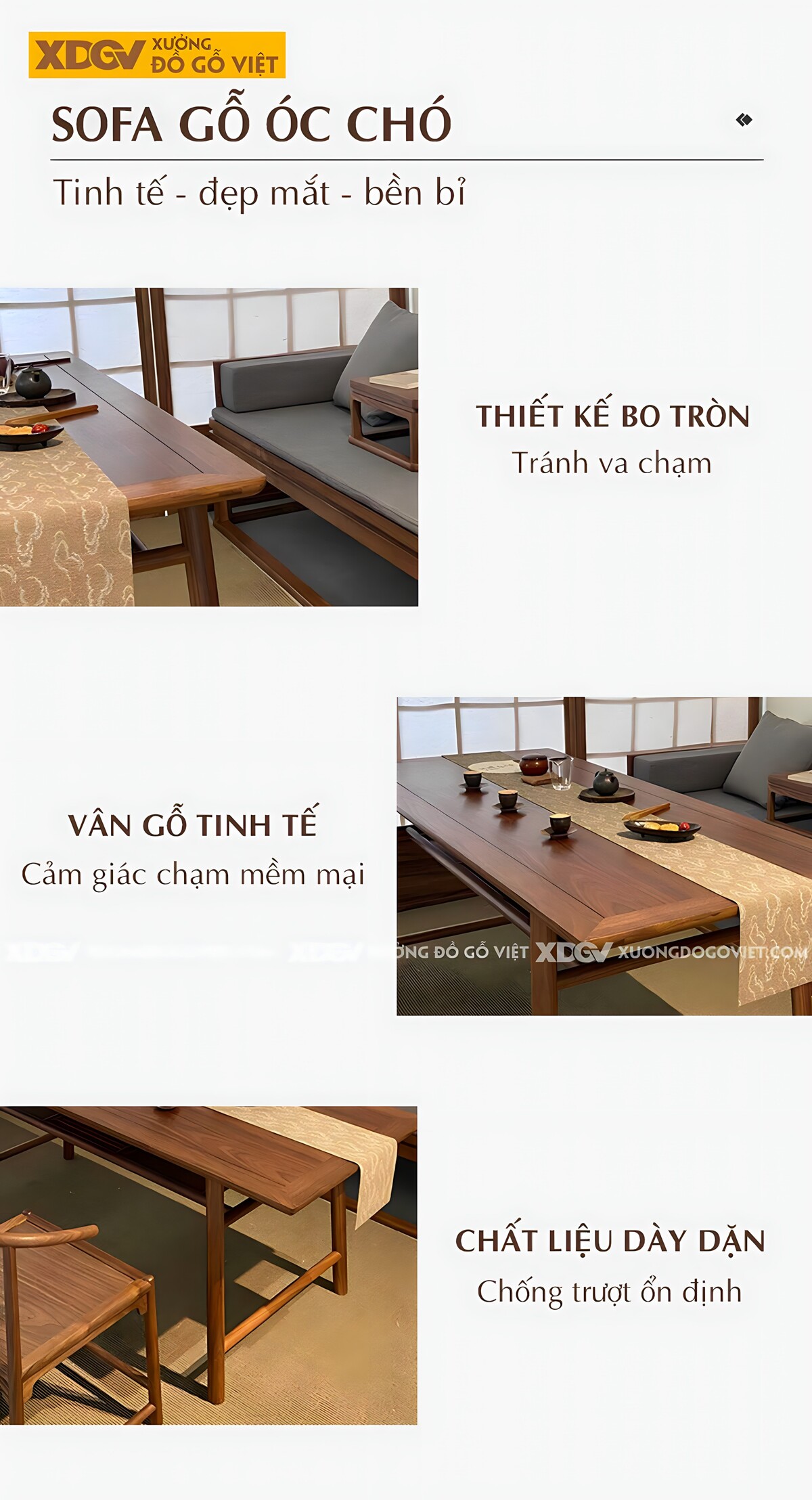 Bộ Bàn Ghế Gỗ Óc Chó Phong Cách Á Đông Cho Không Gian Trà Thất