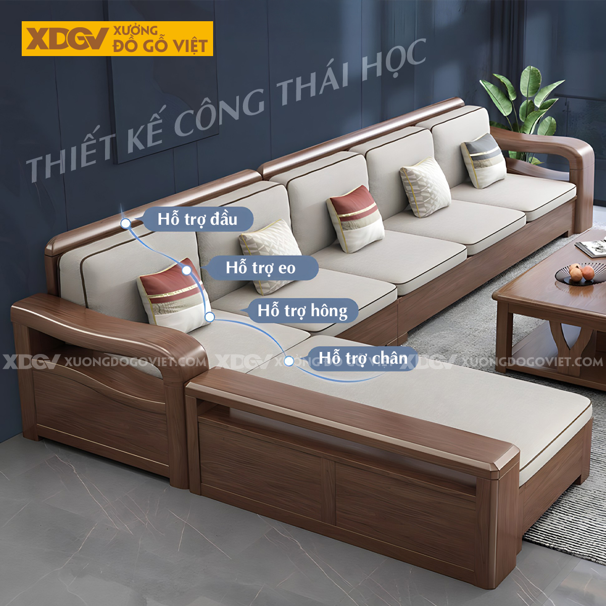 Bộ Bàn Ghế Sofa Sồi Thịt Góc L Hiện Đại Đa Dạng Kiểu Dáng