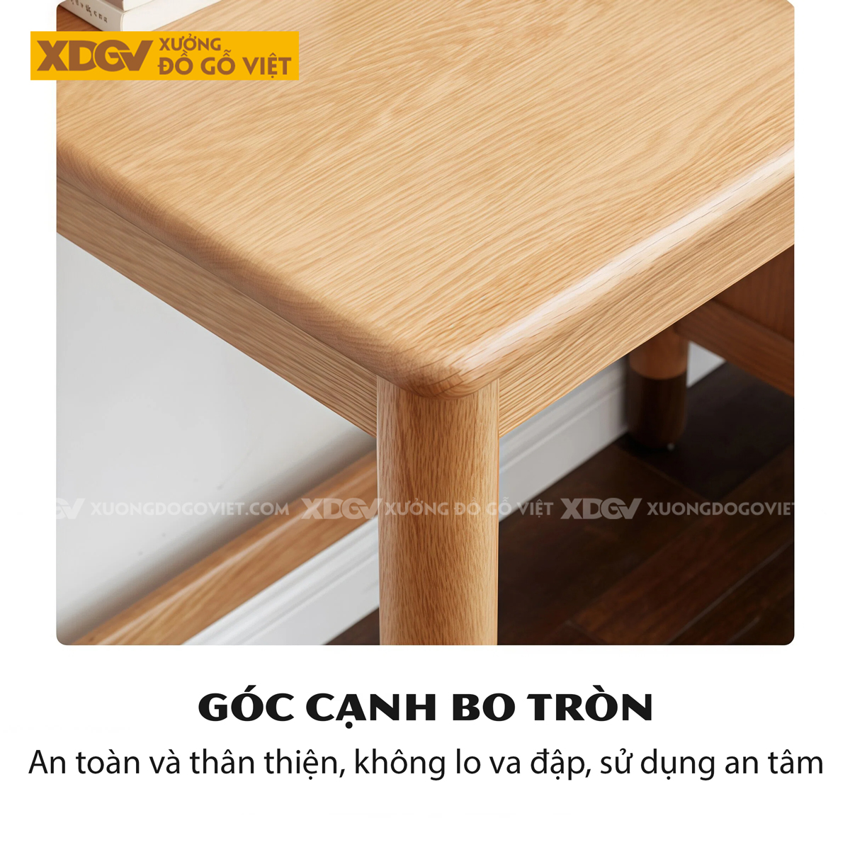 Bộ Bàn Học Liền Giá Sách Gỗ Sồi Mỹ Phong Cách Nhật Bản
