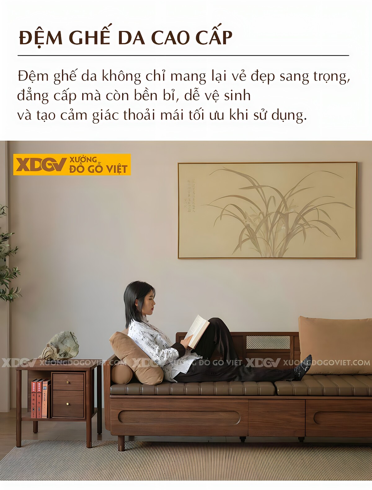 Bộ Ghế Sofa Gỗ Óc Chó Dáng Ghế Giường La Hán Tân Cổ Điển