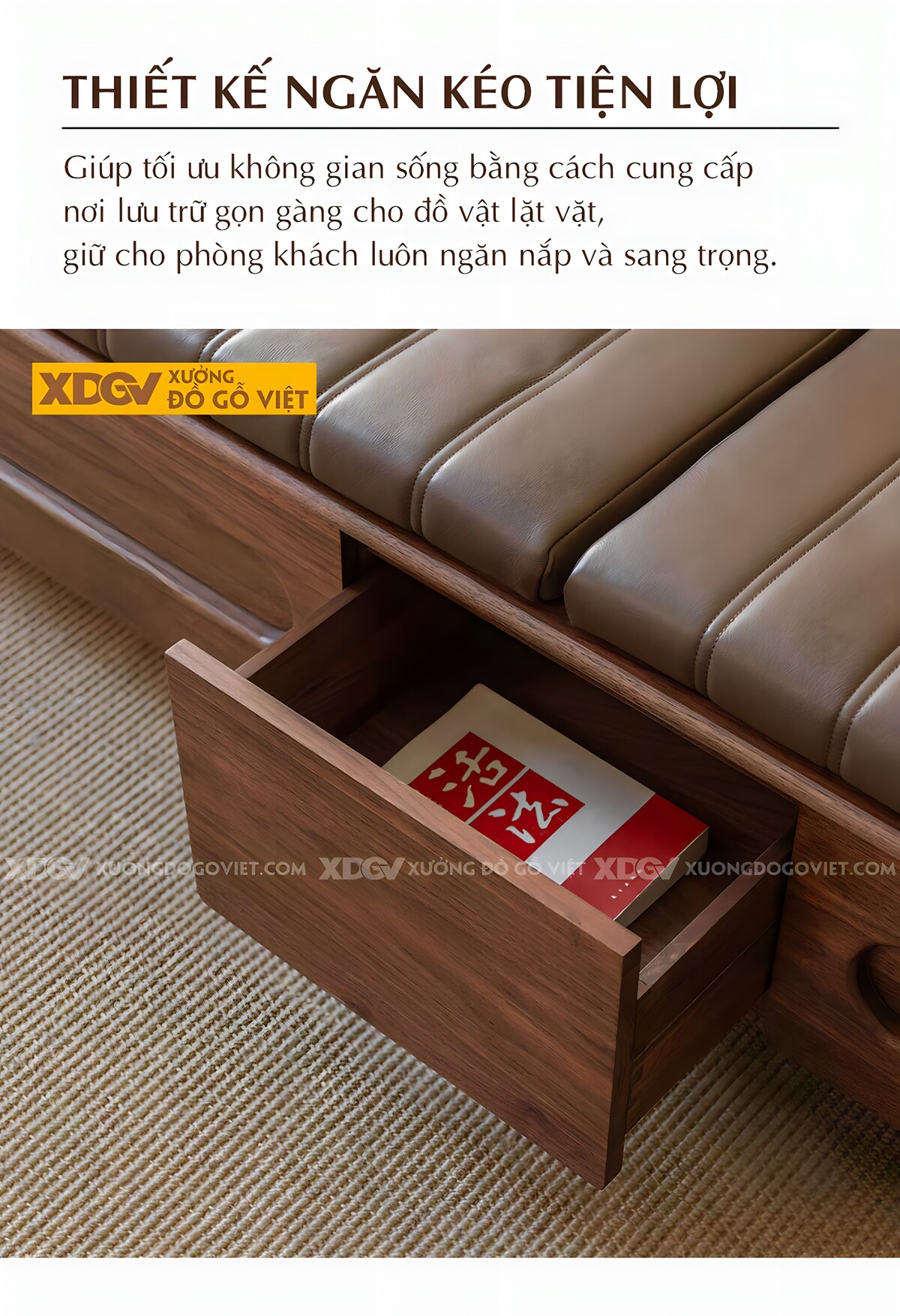 Bộ Ghế Sofa Gỗ Óc Chó Dáng Ghế Giường La Hán Tân Cổ Điển