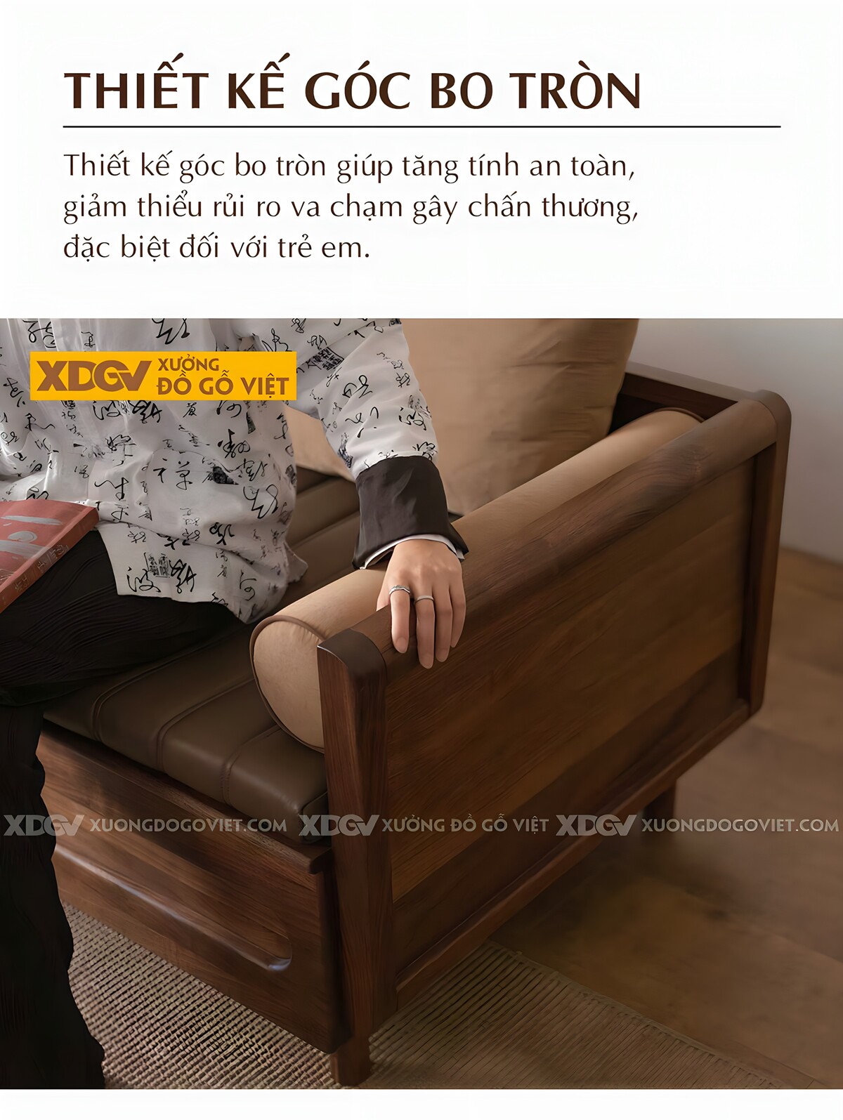 Bộ Ghế Sofa Gỗ Óc Chó Dáng Ghế Giường La Hán Tân Cổ Điển