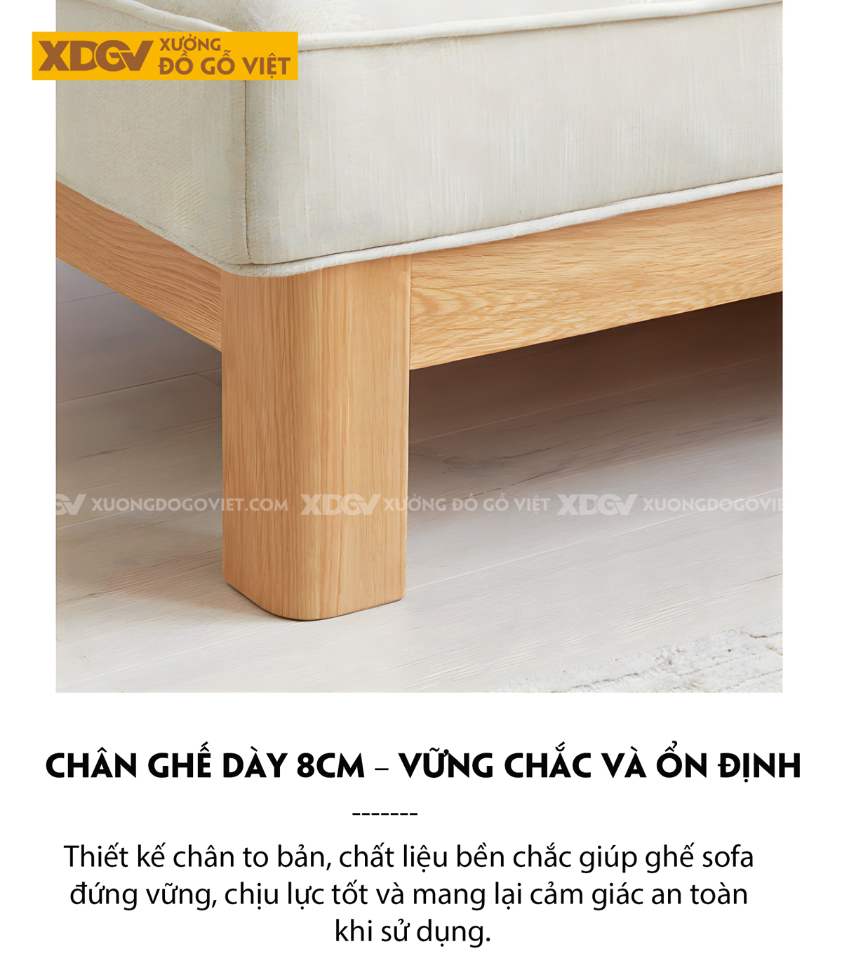 Bộ Ghế Sofa Phòng Khách Sồi Thịt Hiện Đại Tay Kẹp Ngăn Kéo