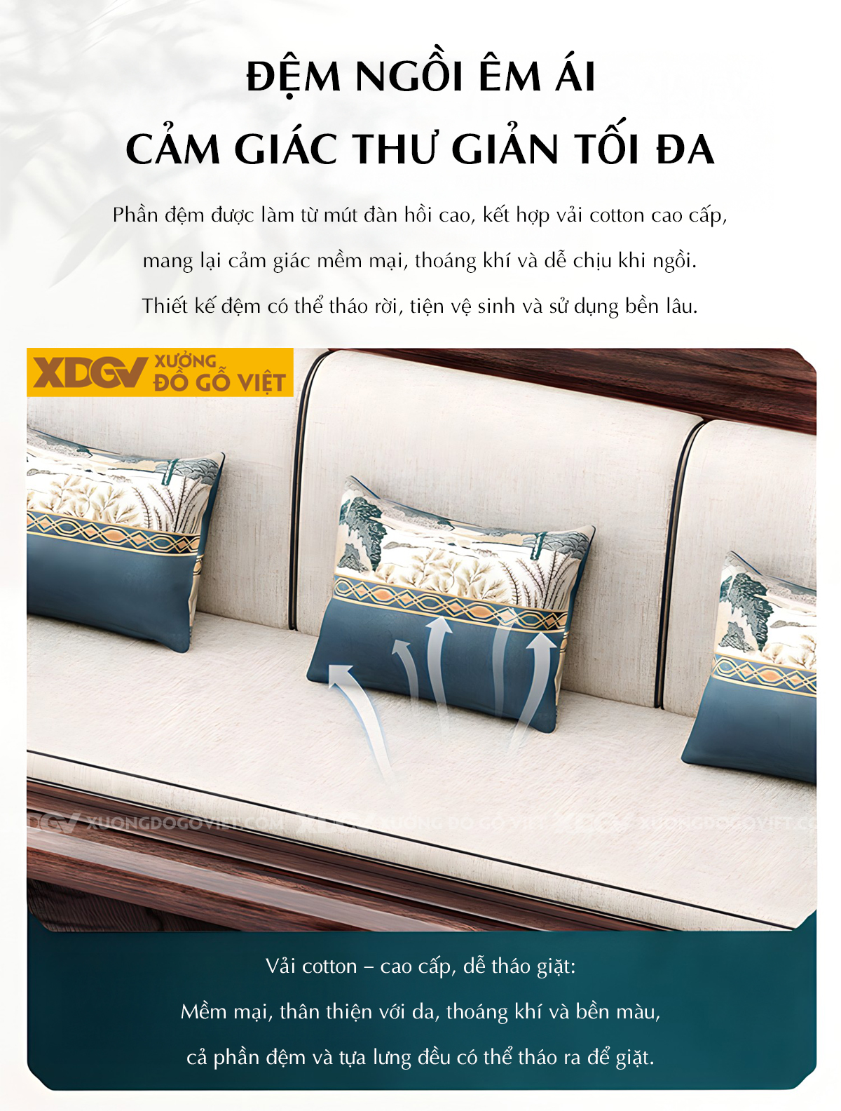 Bộ Sofa Căm Xe Phòng Khách Á Đông Chân Quỳ Sang Trọng