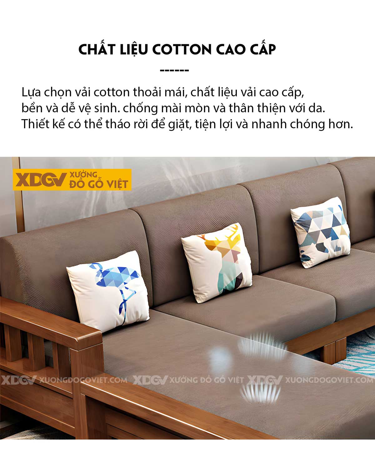 Bộ Sofa Chung Cư Gỗ Sồi Tự Nhiên Ghế Tựa Nan Đơn Giản