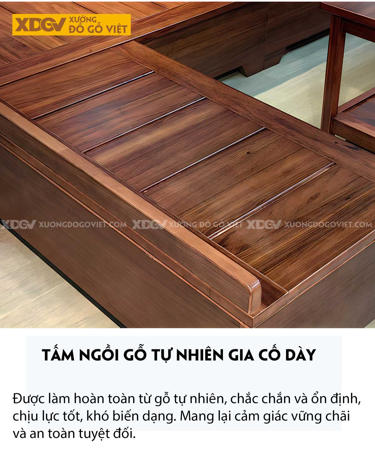 Bộ Sofa Gia Đình Gỗ Sồi Góc L Tay Vịn To Tích Hợp Ngăn Kéo