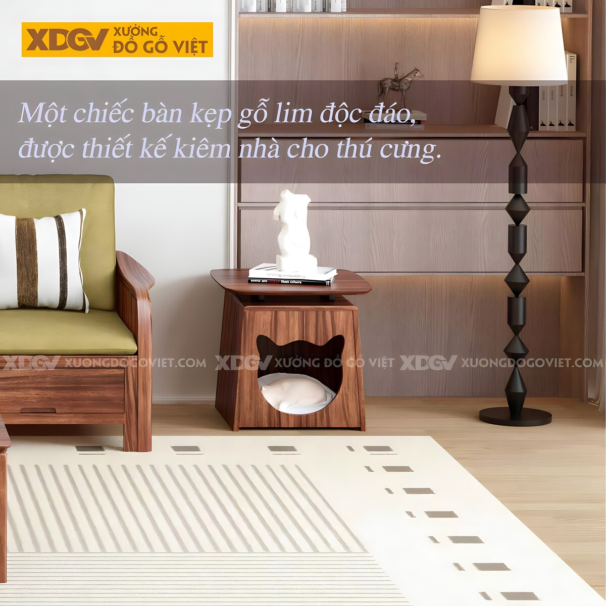 Bộ Sofa Gỗ Lim Hiện Đại Tối Giản Lót Nệm Phù Hợp Gia Đình