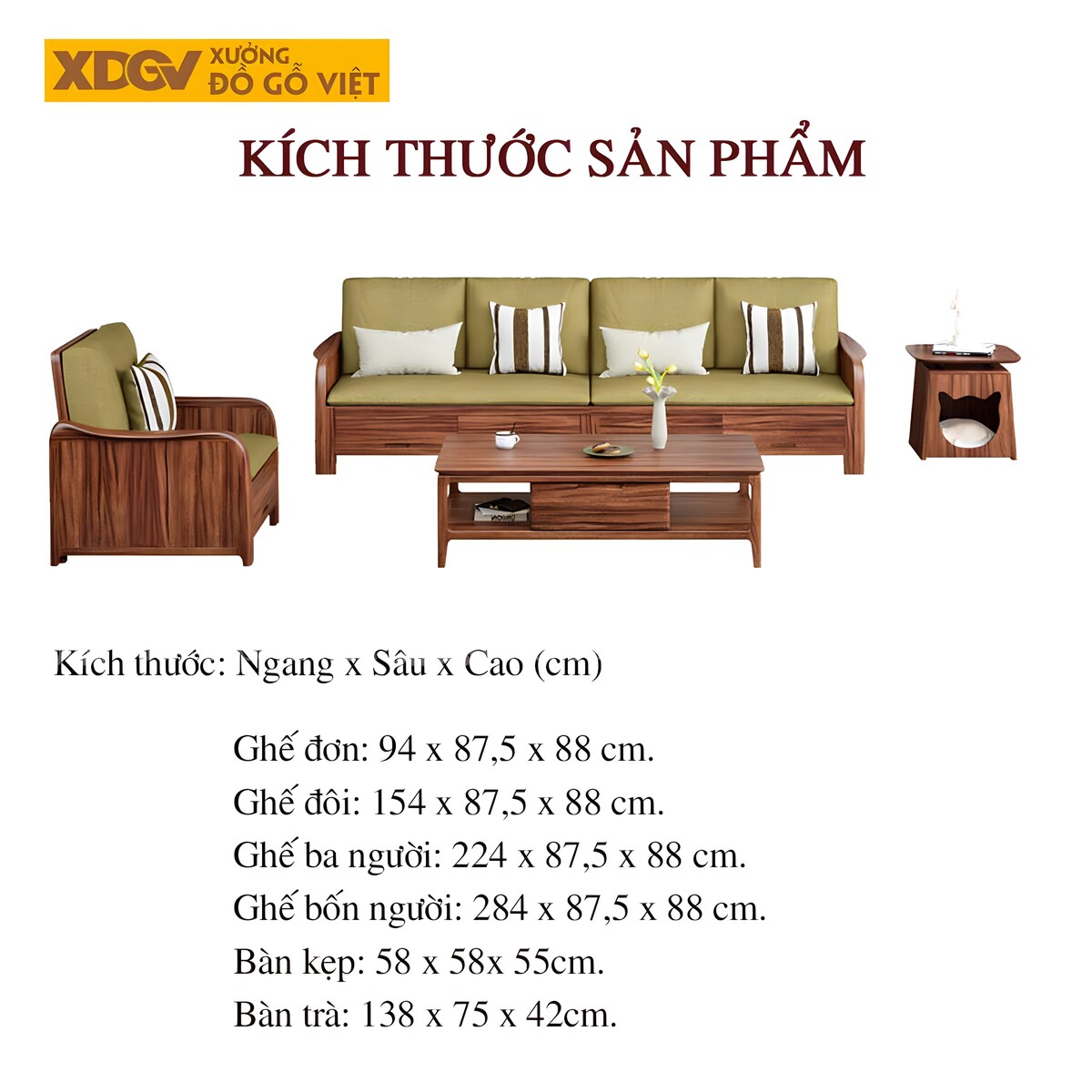 Bộ Sofa Gỗ Lim Hiện Đại Tối Giản Lót Nệm Phù Hợp Gia Đình