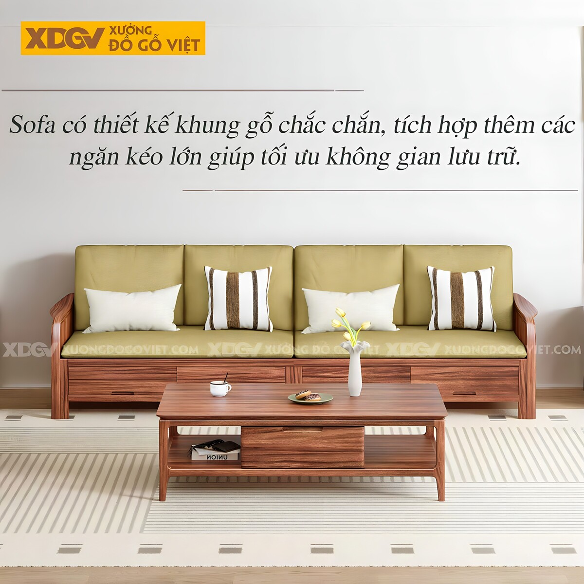 Bộ Sofa Gỗ Lim Hiện Đại Tối Giản Lót Nệm Phù Hợp Gia Đình