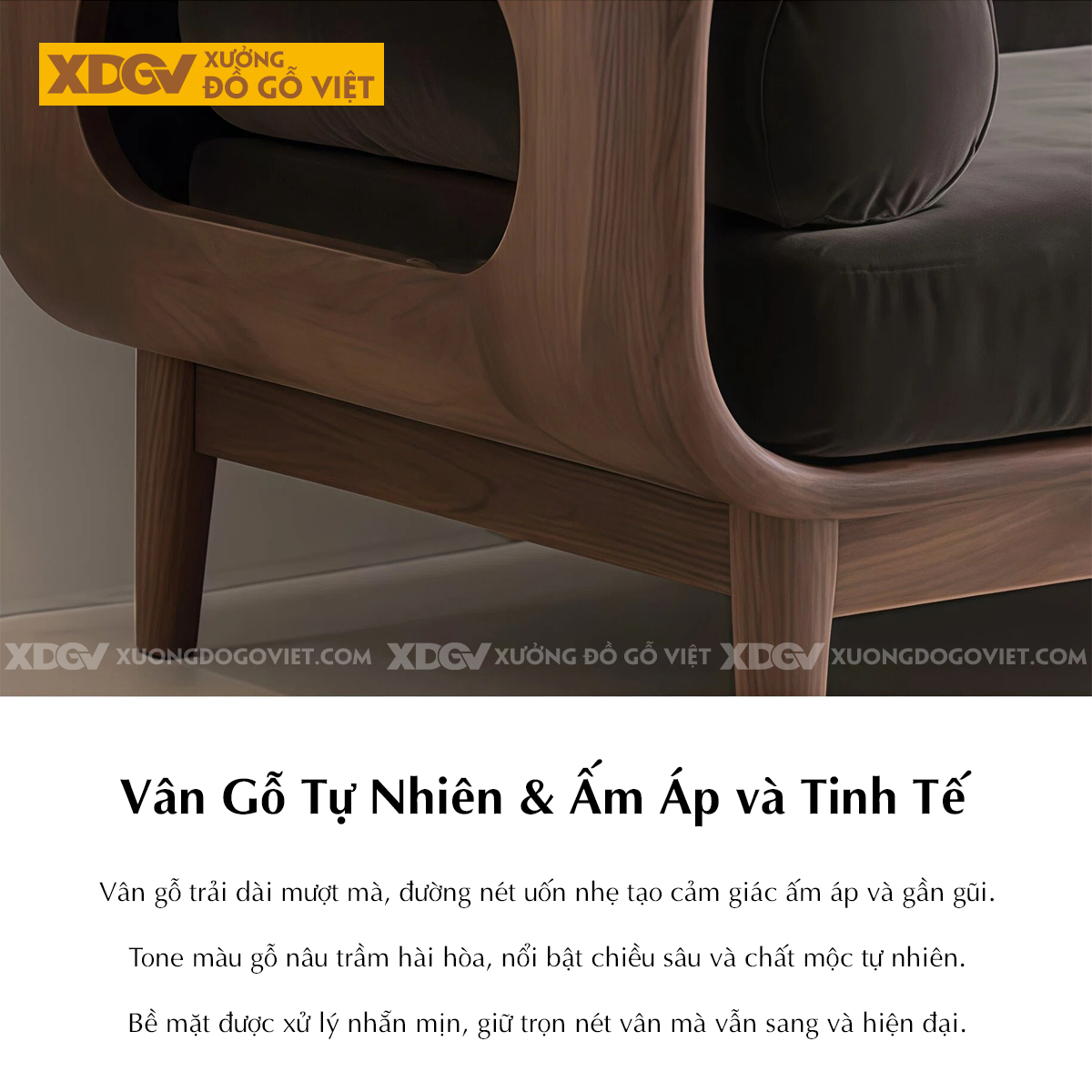 Bộ Sofa Gỗ Óc Chó Sang Trọng Thiết Kế Dáng Thuyền Độc Đáo