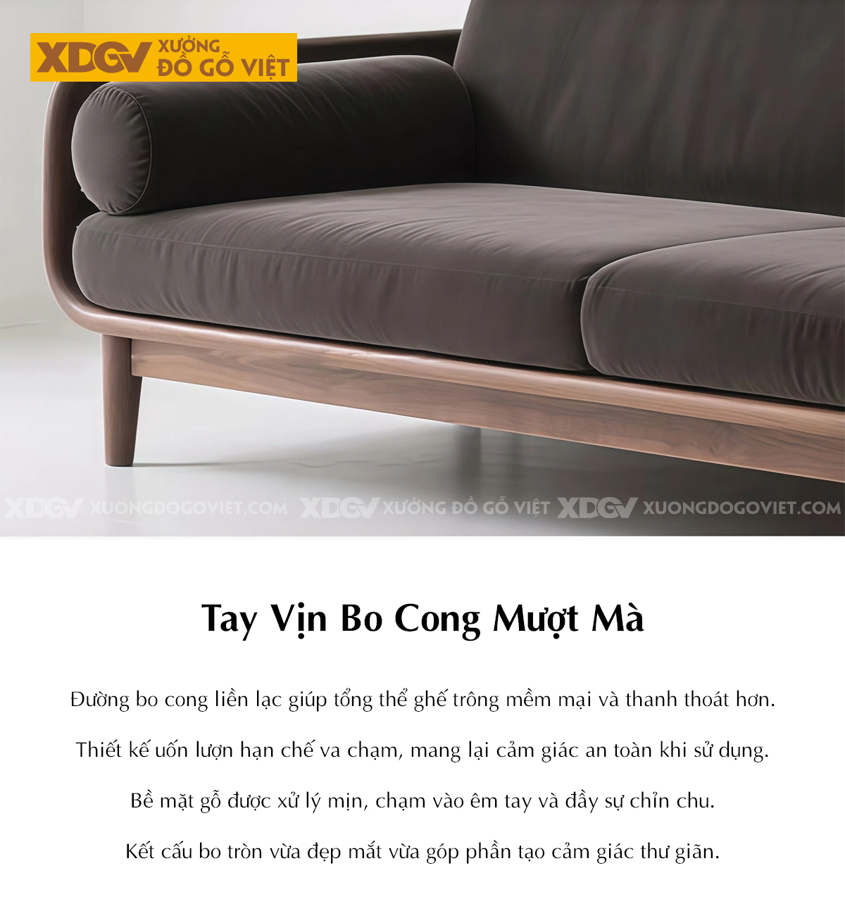 Bộ Sofa Gỗ Óc Chó Sang Trọng Thiết Kế Dáng Thuyền Độc Đáo