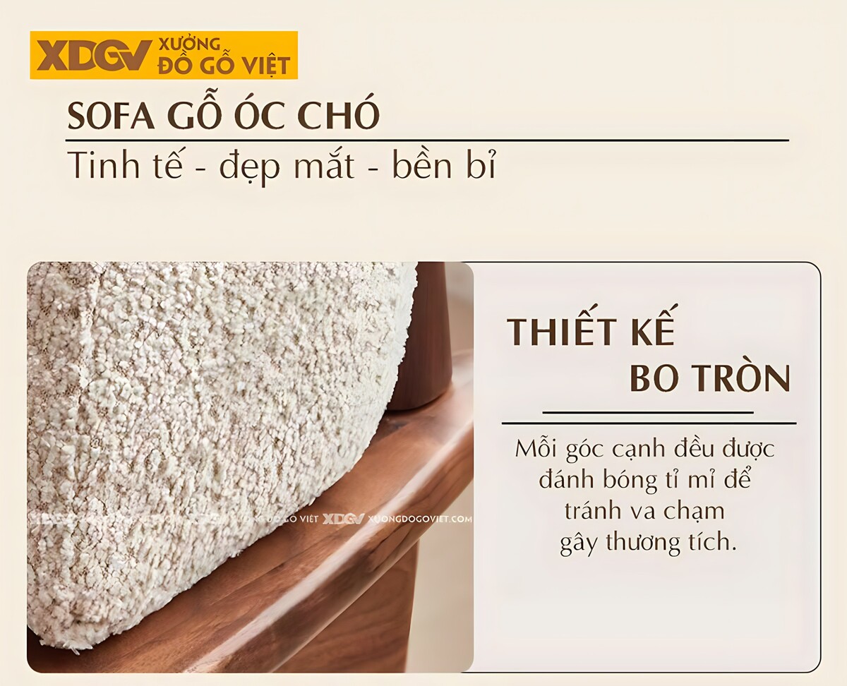 Bộ Sofa Óc Chó Thiết Kế Hữu Cơ Với Những Đường Cong Mềm Mại
